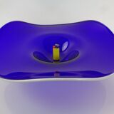 Large blue glass bowl, Czechoslovakia, 1960s