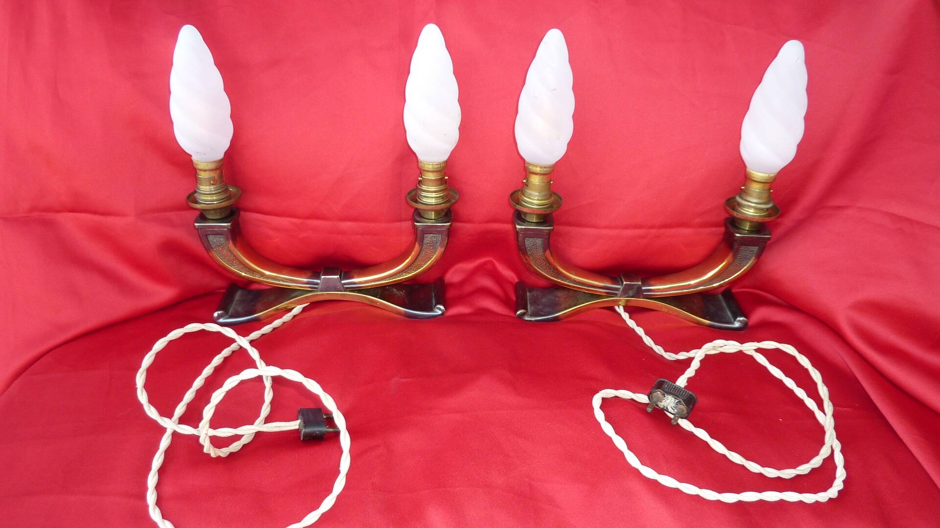 paire de lampes de table art déco