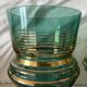 Paire de vases vert émeraude et doré , années 50-60