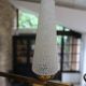 Mid-Century 6-Light Chandelier - Opaline and Brass