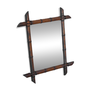 Miroir Faux bambou Bois - massif