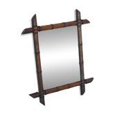 Mirror Faux Bamboo Solid Wood 1940s