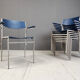 Minimalist metal and plywood stackable armchairs by Gijs Van Der Sluis