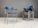 Minimalist metal and plywood stackable armchairs by Gijs Van Der Sluis
