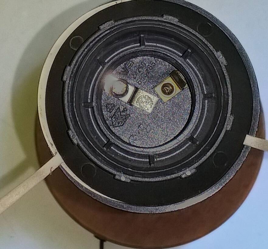 Vintage Unilux wood and brass lamp, 1970 France