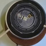 Vintage Unilux wood and brass lamp, 1970 France