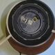 Vintage Unilux wood and brass lamp, 1970 France