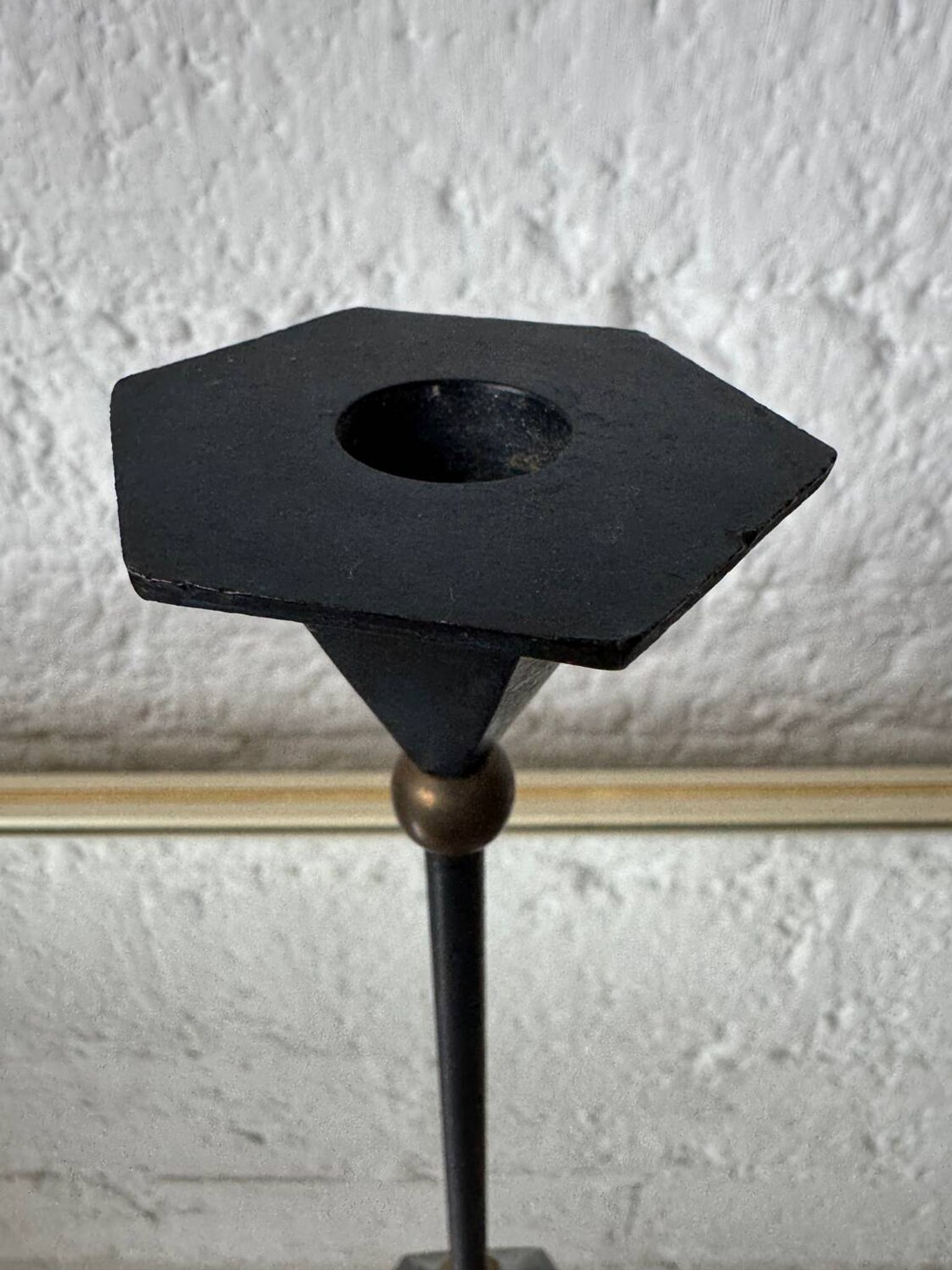 Bougeoir en bronze design Memphis, années 80