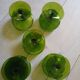5 antique green champagne coupes