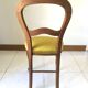 Paire de chaises en velours vert doré style Louis Philippe