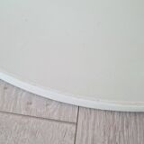 Extendable table with tulip base, round oval wooden top