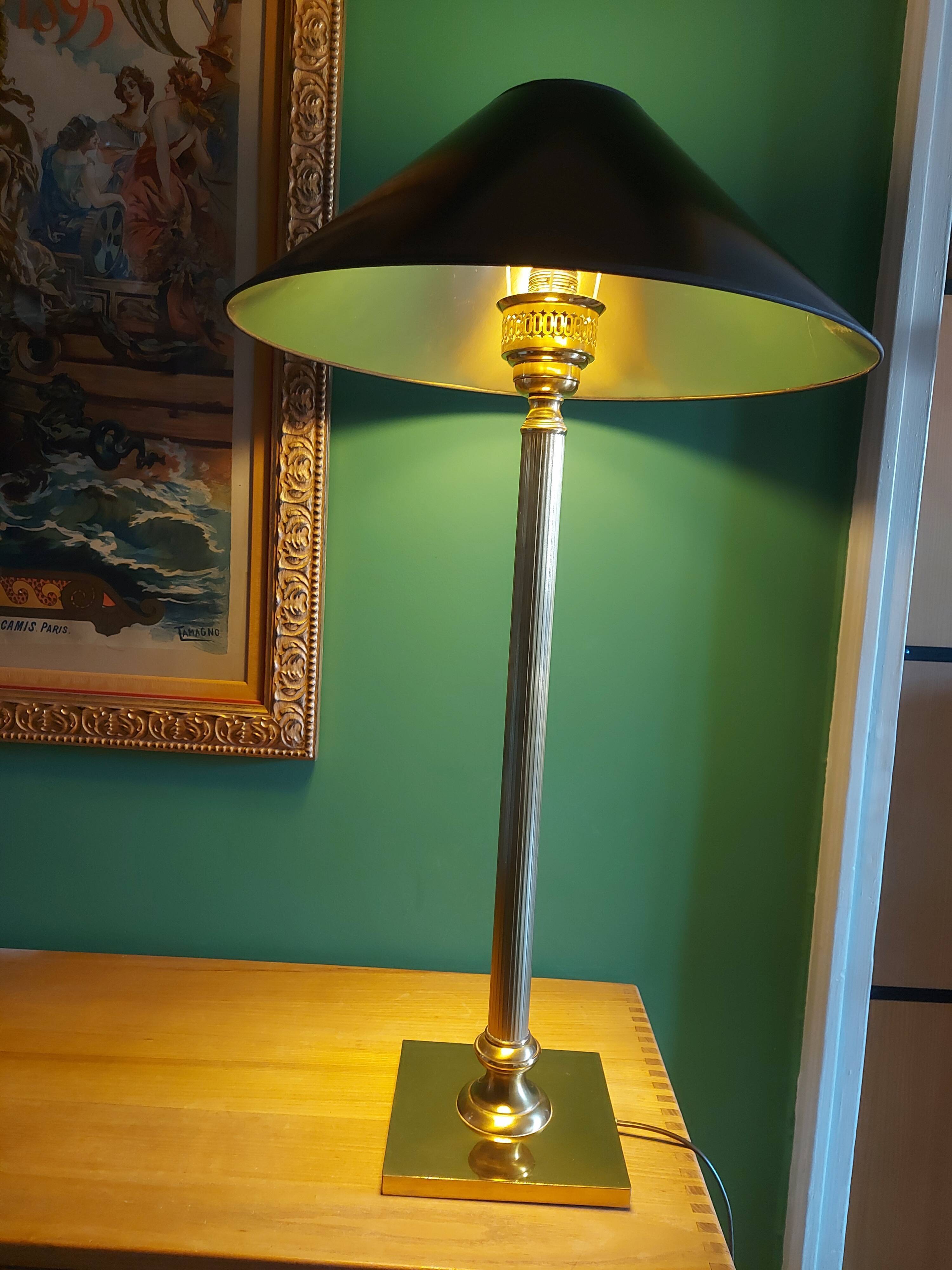 Large golden brass lamp neo classic style