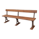 Old wooden bench with cast iron base