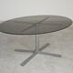 Table de repas en verre aluminium et acier chromé