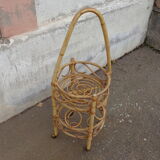 Bamboo serving table on wheels