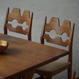 Set of 8 Razorblade chairs in oak and jute by Henning Kjærnulf, 1960s