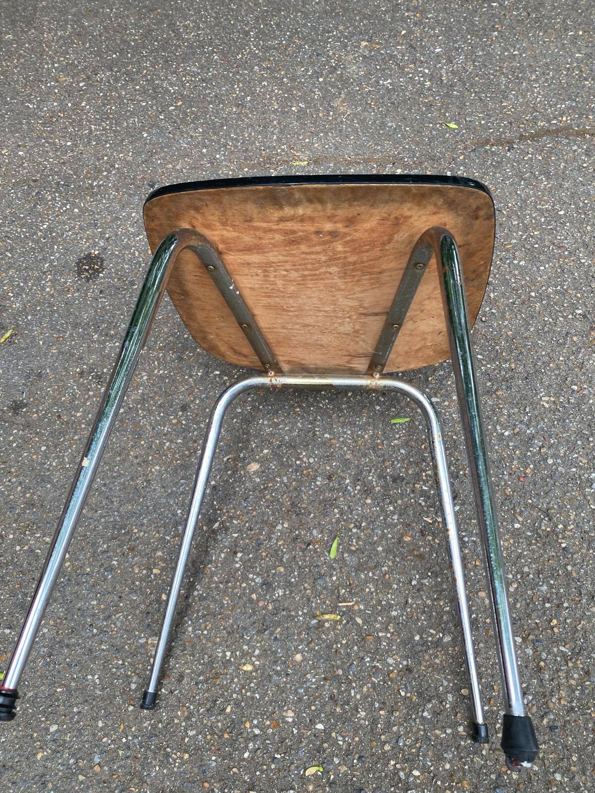 Vintage pink formica chair from the 1960s