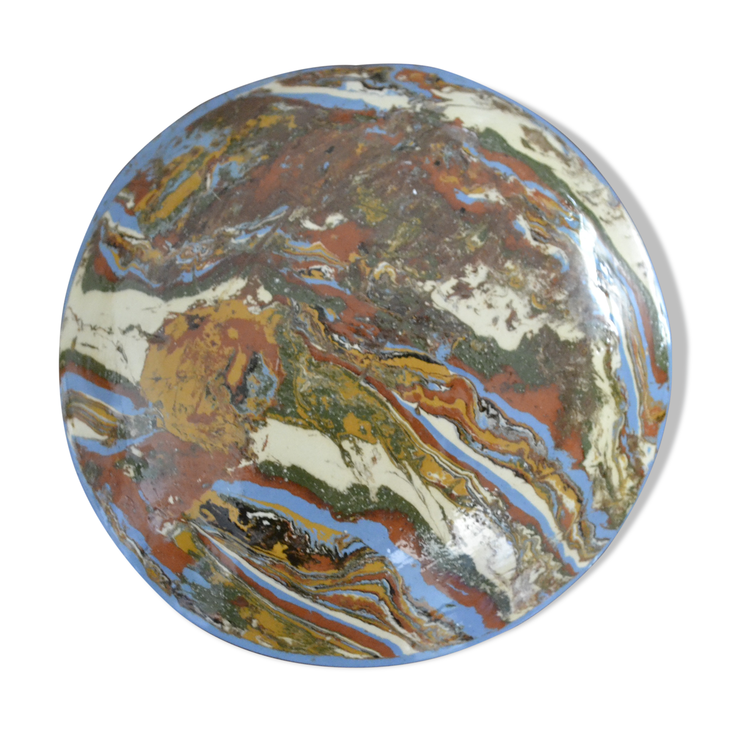 Empty handmade marbled pocket