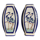 Pair of flat ceramic vases, KERALOUVE LA LOUVIERE