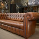 Chesterfield sofa 3 seater Vintage brown leather