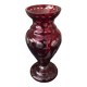 Burgundy burgundy bohemian glass vase tranparent and grave