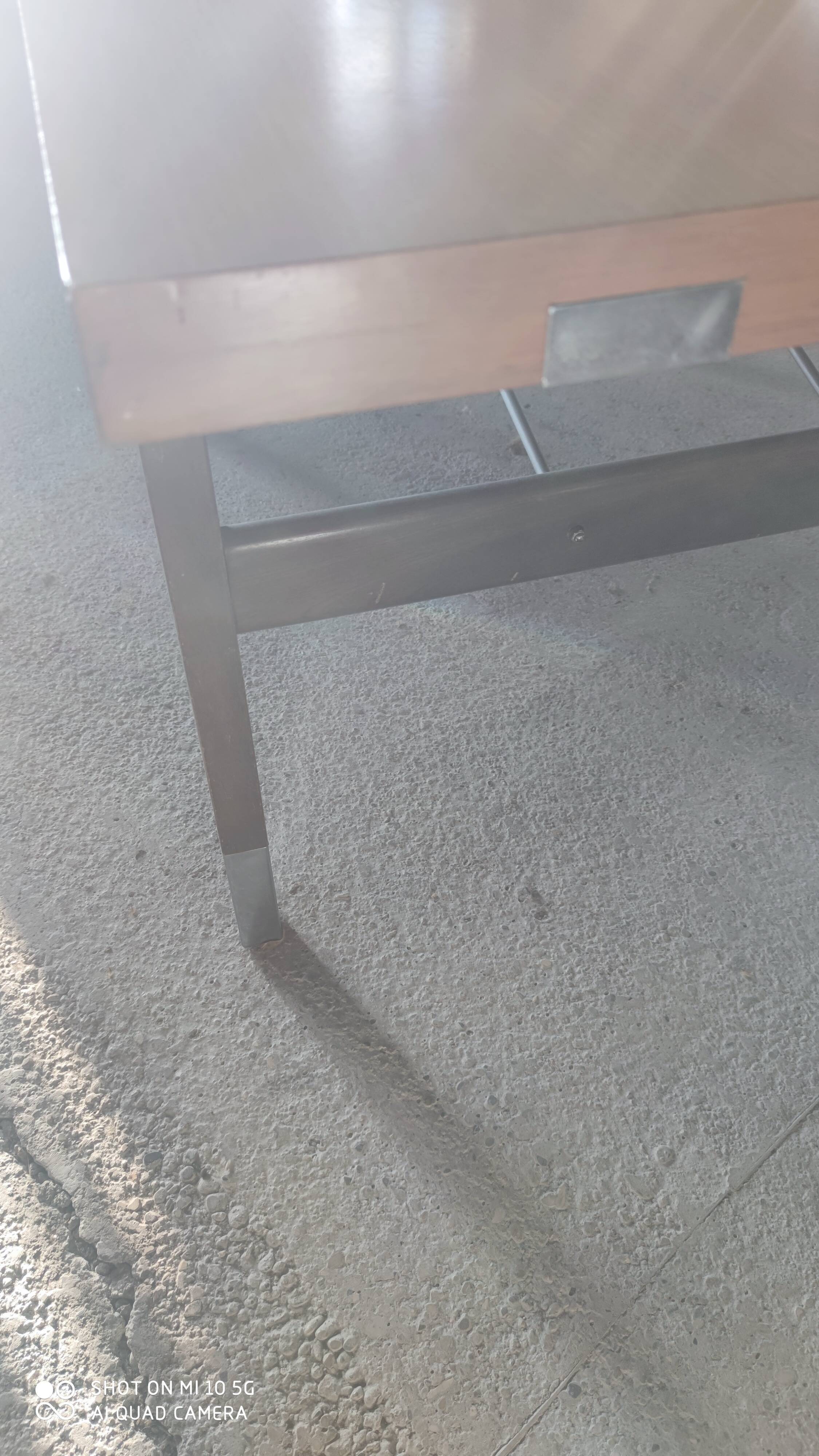 Extendable dining table in walnut, mahogany and chrome, circa 1960