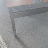 Dining table with extensions in walnut and mahogany and chrome around 1960