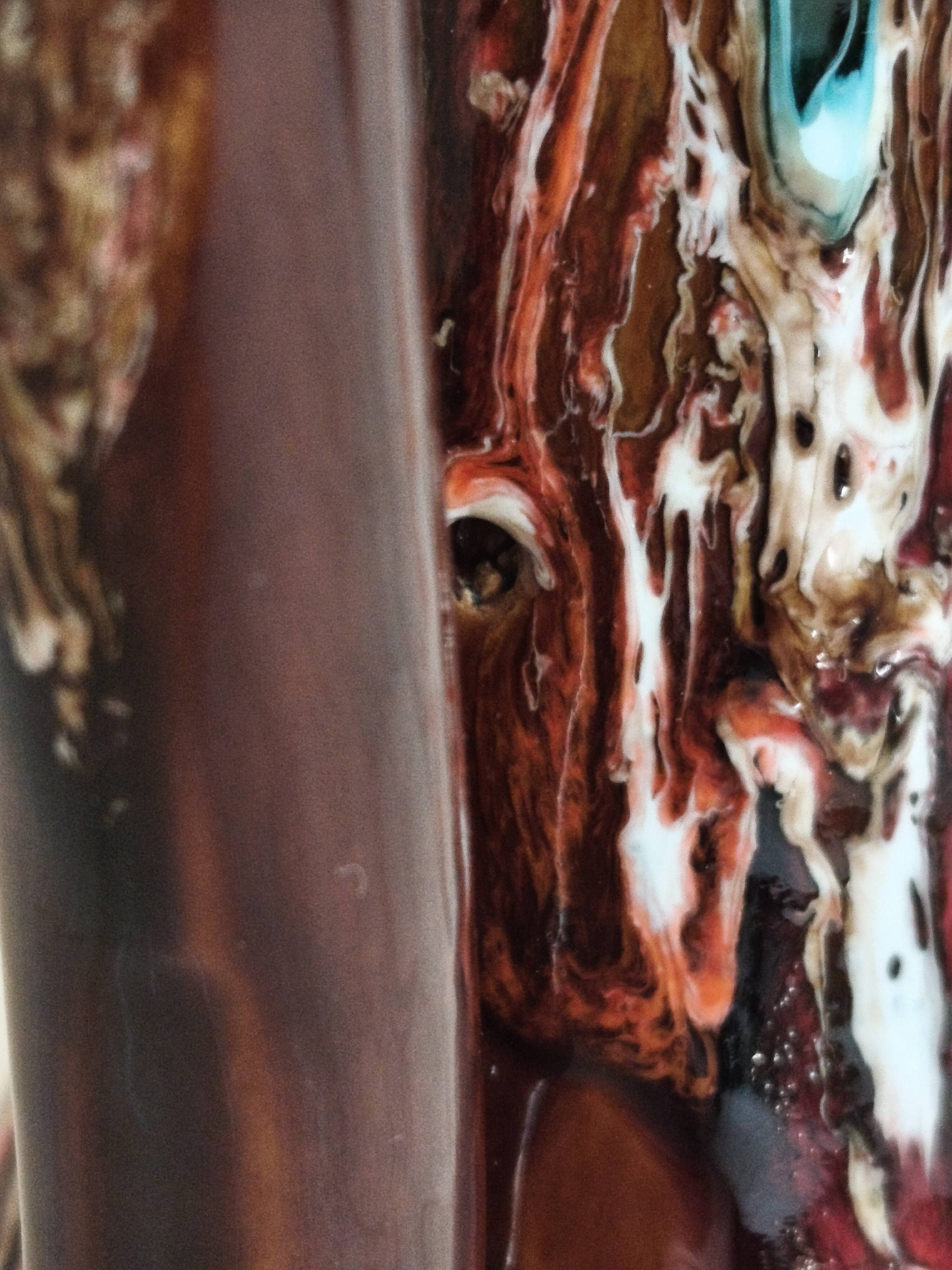 Vintage Vallauris Vase with Drip Glaze – Hand Decorated – 1950s/60s
