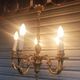 Antique gilded bronze chandelier in Louis XVI style, 5 lights, in working condition.