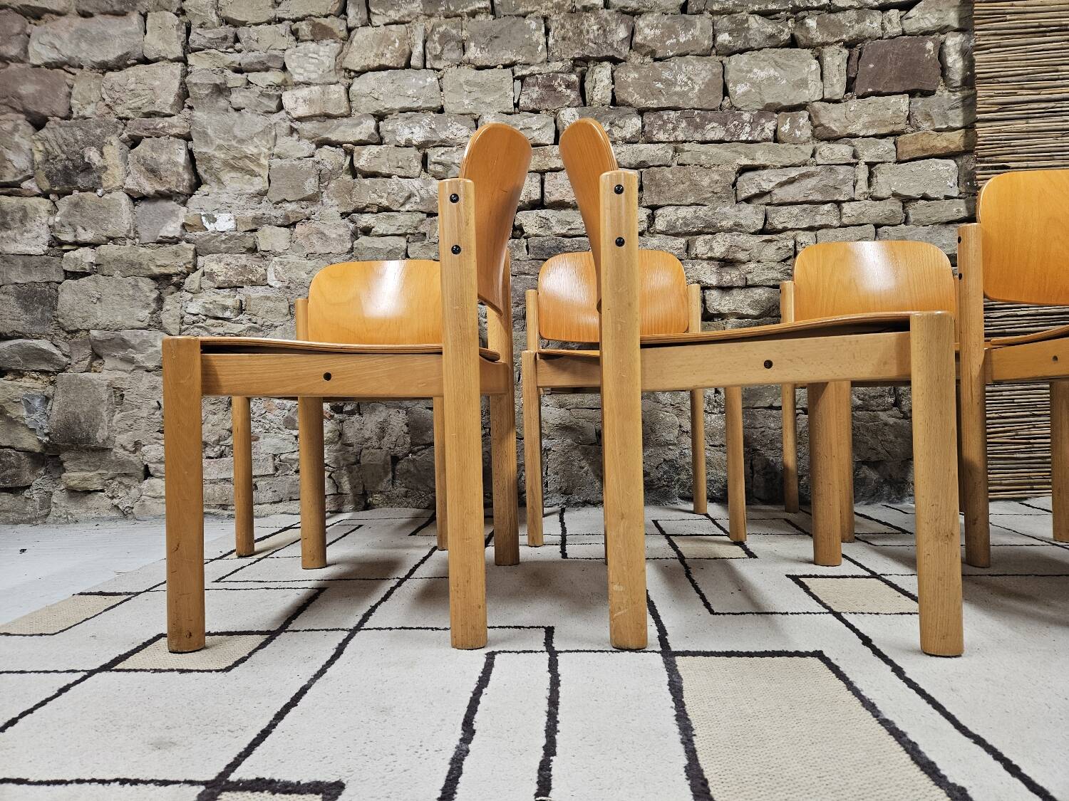 Lot 6 Danish stackable chairs 1970 vintage