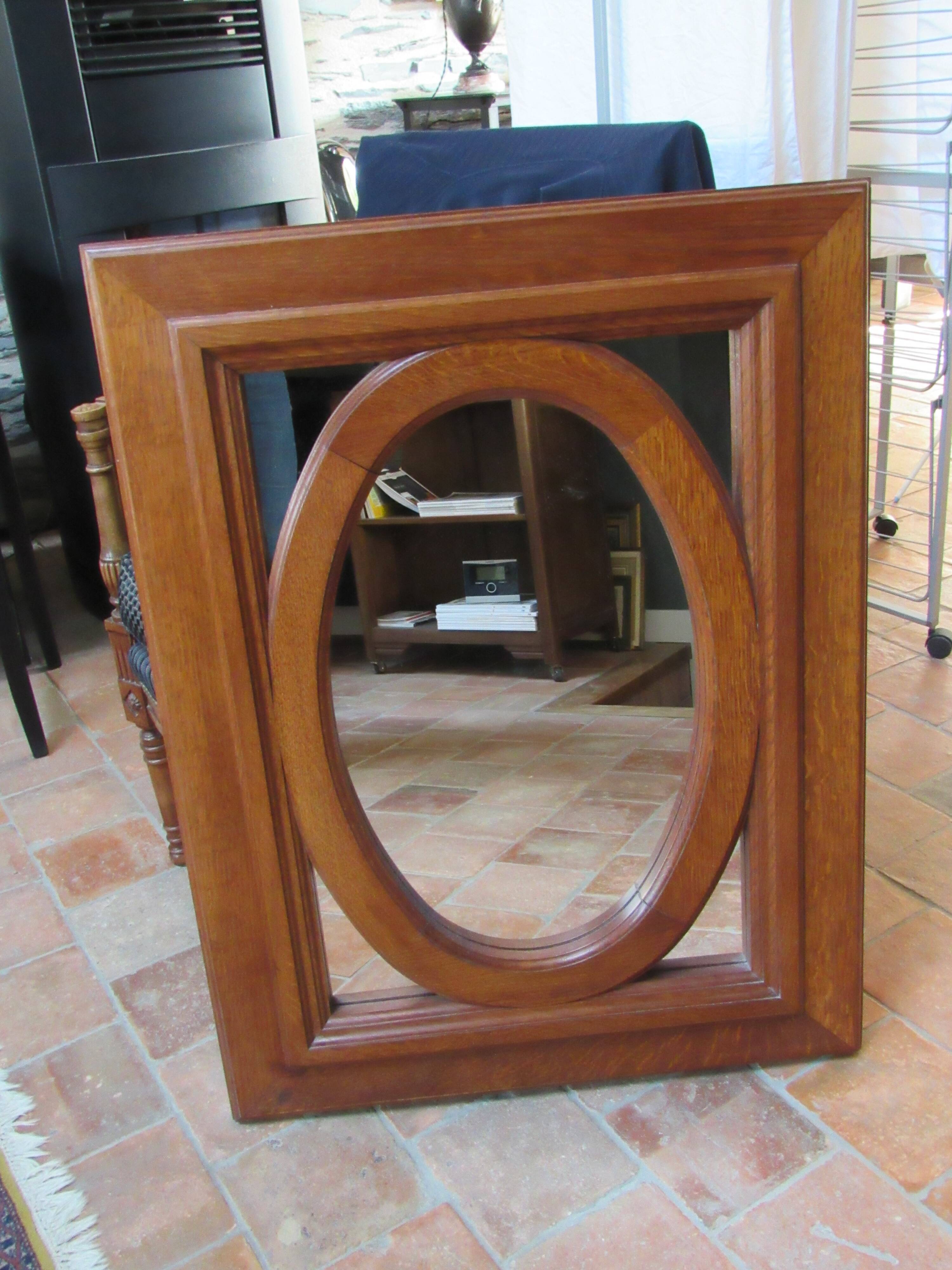 Solid oak mirror