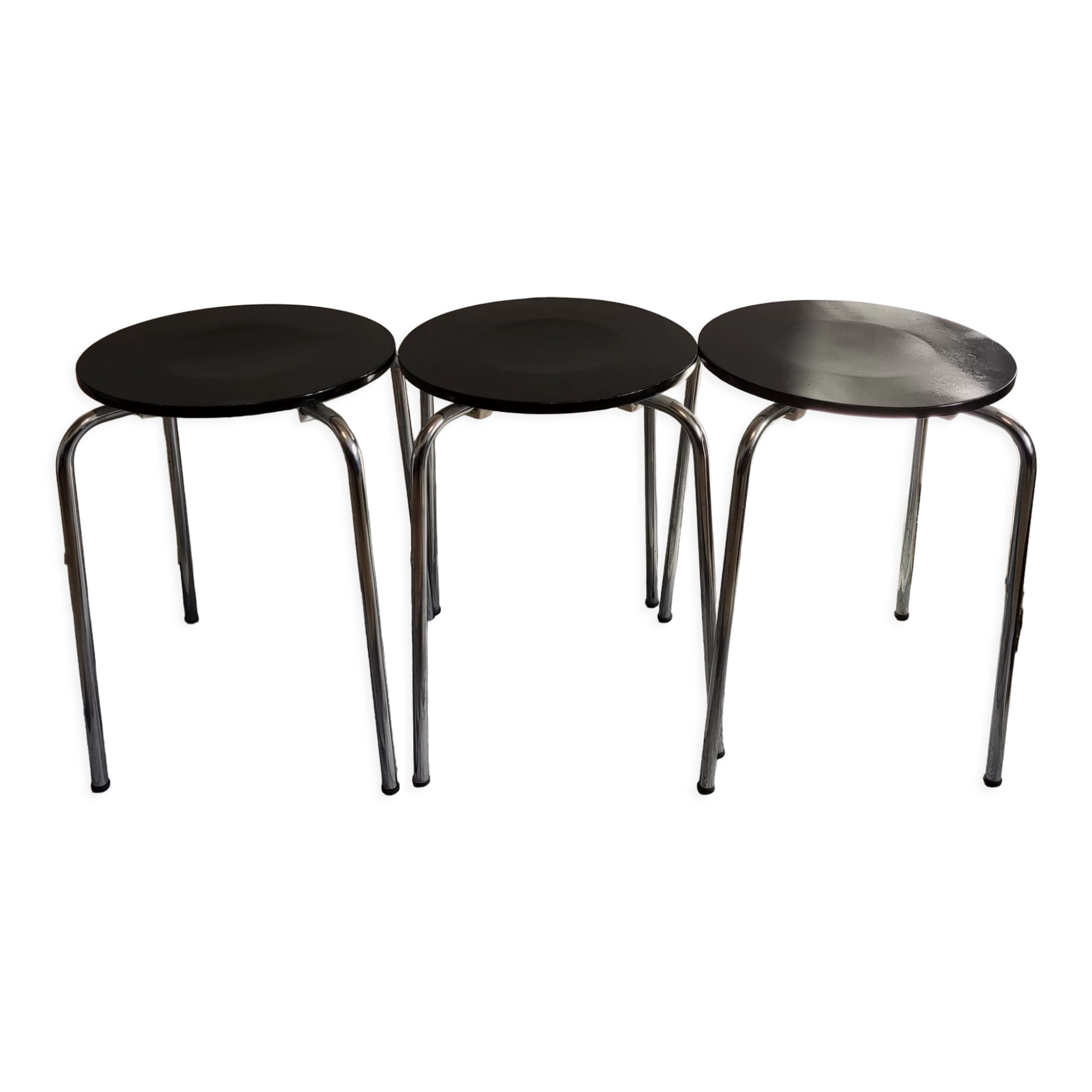 Black stackable stools