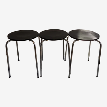 Black stackable stools
