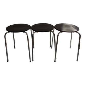 Black stackable stools