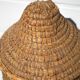 Old basket, burgundy straw and bramble, woven basket with lid, pantry