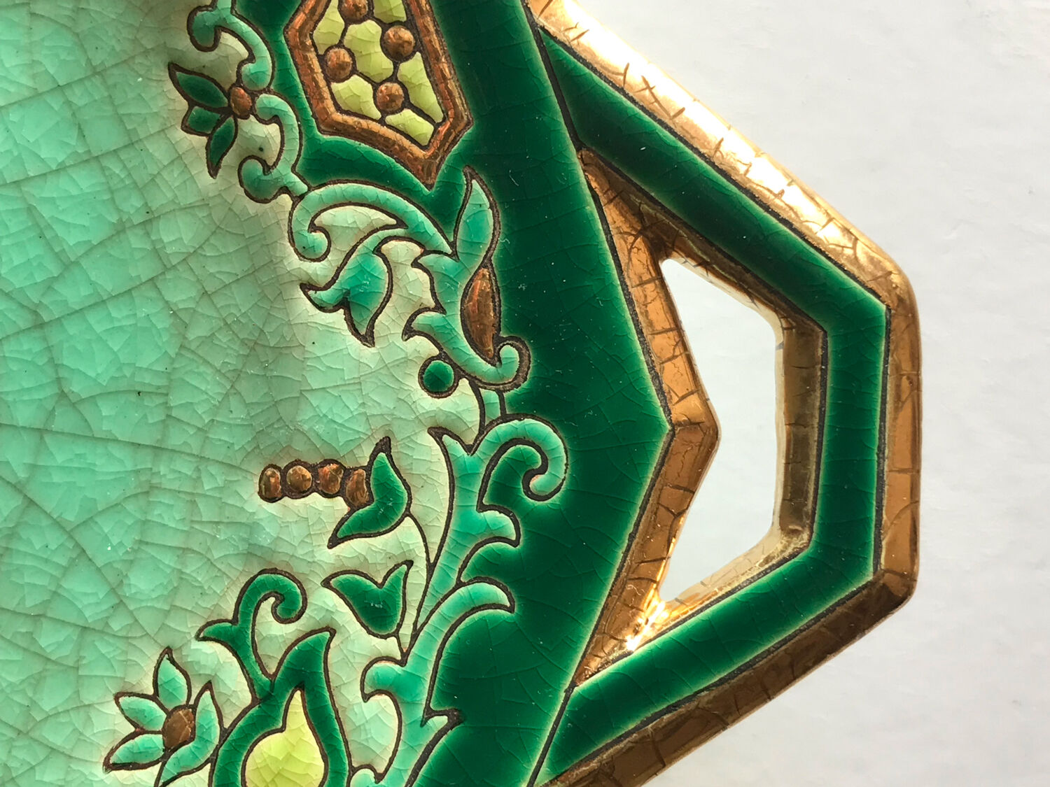 Plat à gâteau Longwy Chevreuse émaux MP Chevallier