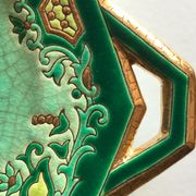 Plat à gâteau Longwy Chevreuse émaux MP Chevallier