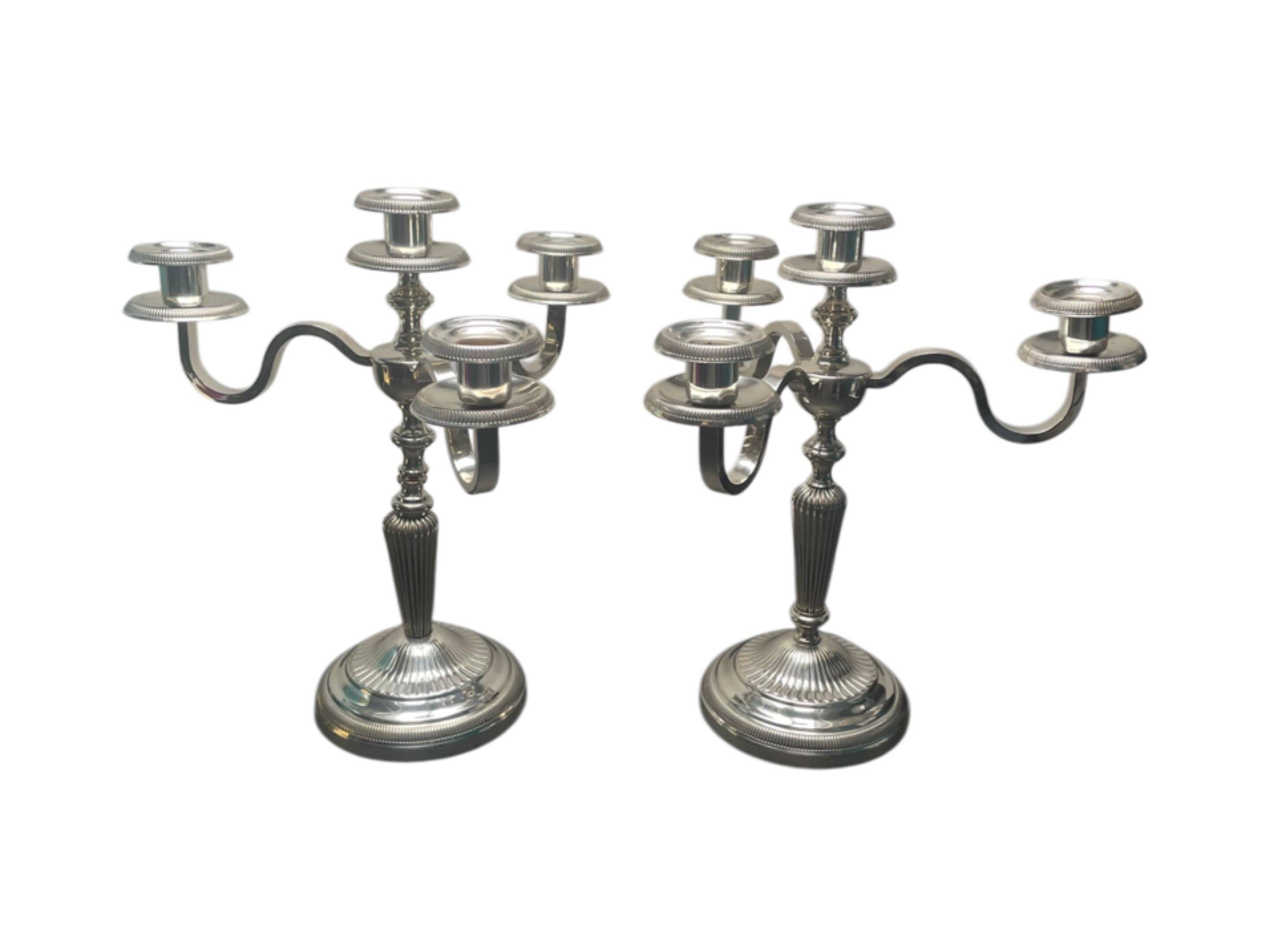 Pair of candlesticks, 12 gram silver plating, Fabiora, Paris, luxury