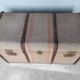 Travel malle in wood and canvas
