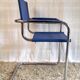 Bauhaus design "cantilever" armchair in blue leather – 80s
