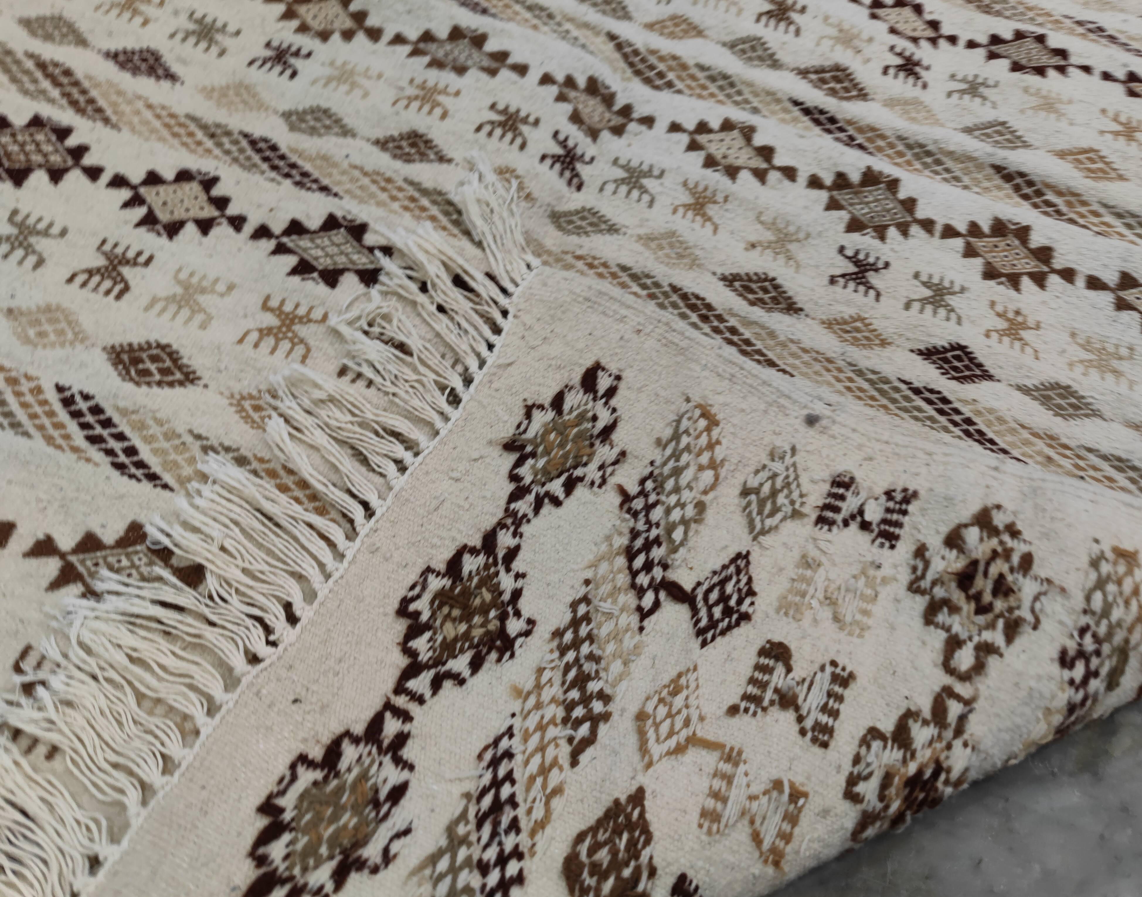 Certified hand-woven Berber patterned rug