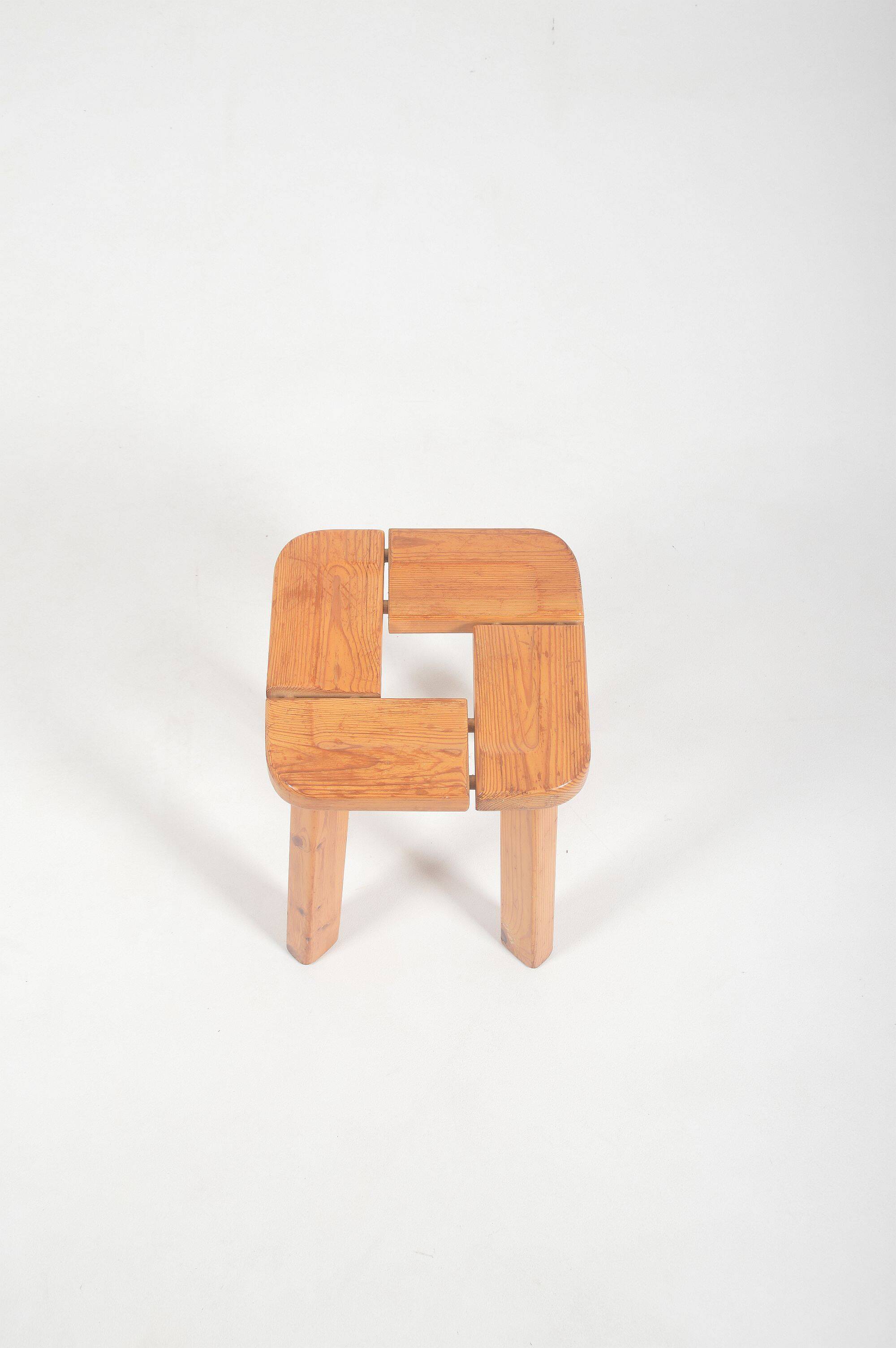 Finnish wooden stool from Finnsauna Lagerholm, 1950s