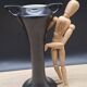 Black ceramic vase 1696