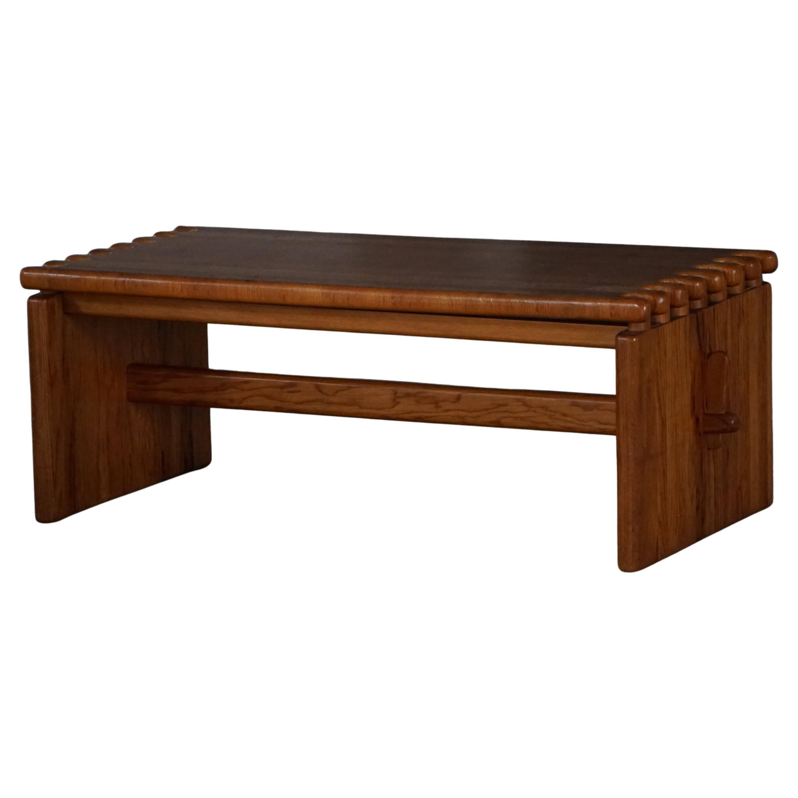 Large rectangular coffee table in solid pine, Danish modern, 1960s.