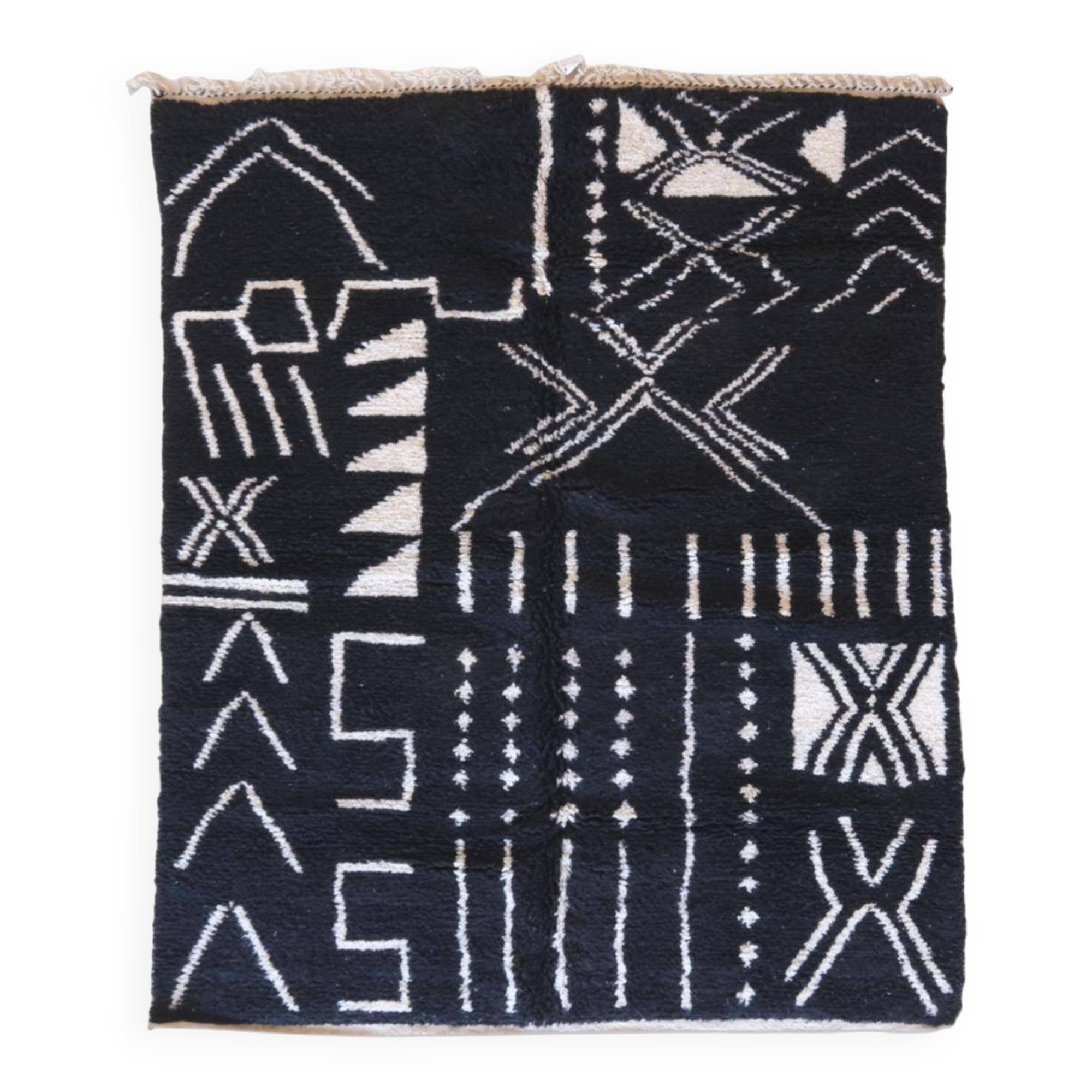 Tapis berbère noir et blanc