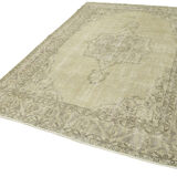 handwoven vintage anatolian beige carpet 194 cm x 278 cm