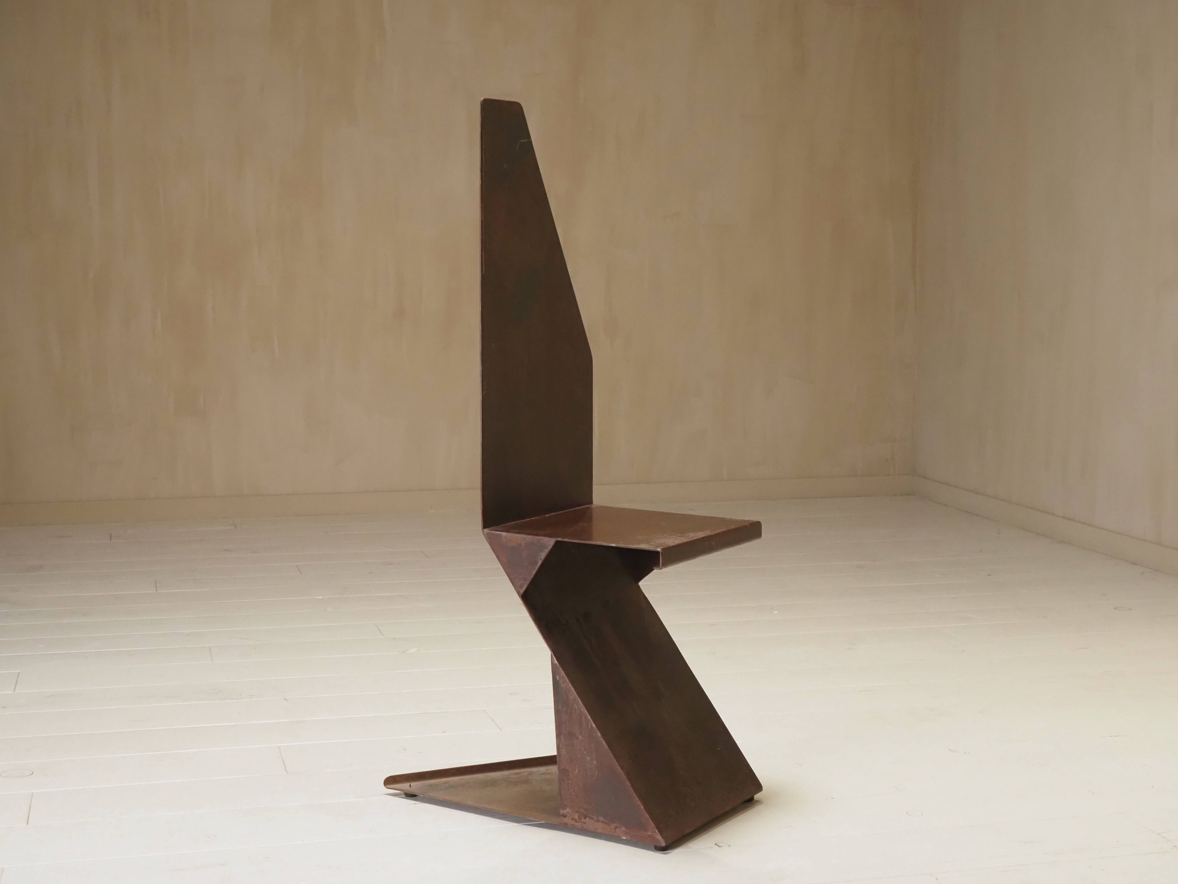 Postmodern sculptural chair in steel, Germany, 1980s