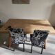 Table with a checkerboard effect top