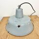Industrial grey enamel factory lamp, 1960s