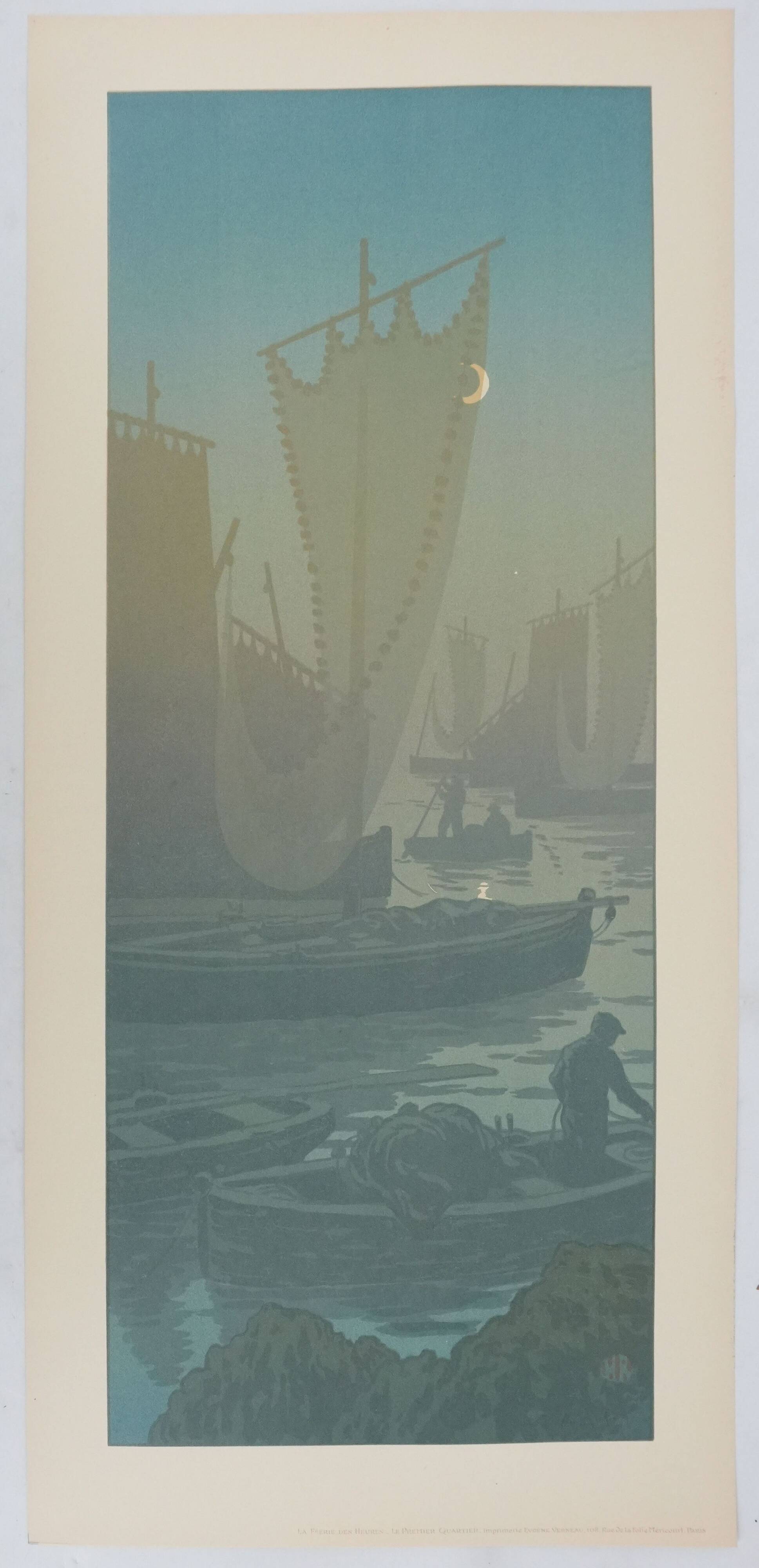 Henri RIVIERE: Brittany, First Quarter, Original signed lithograph